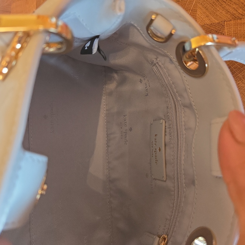 Kate Spade mini Light Gray Quilted Satchel - Picture 7 of 14